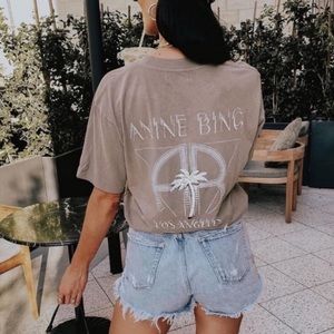 Anine Bing Ida Palm Graphic T Shirt Tee